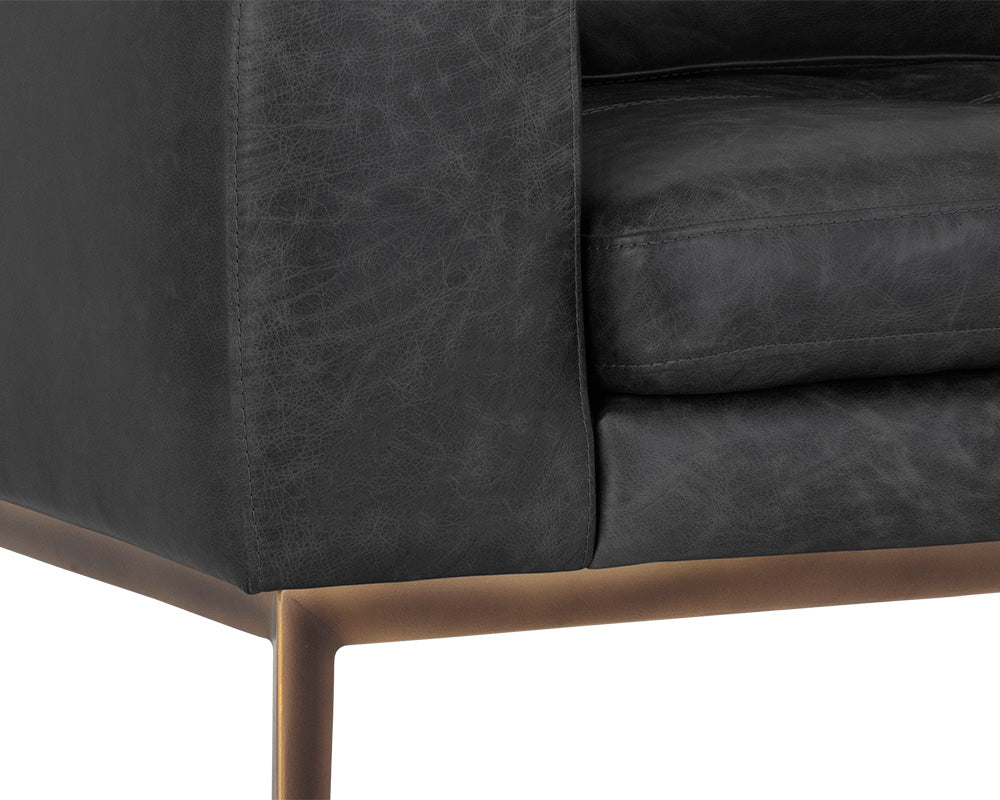 Burr Armchair - Serbia Black Leather