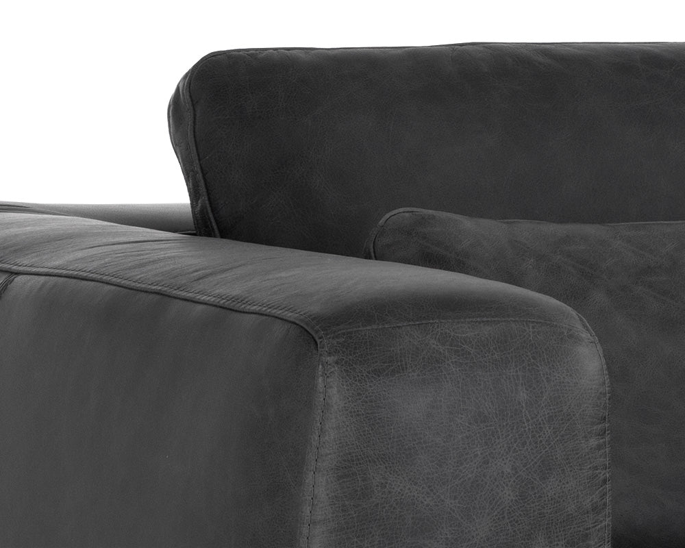 Burr Armchair - Serbia Black Leather