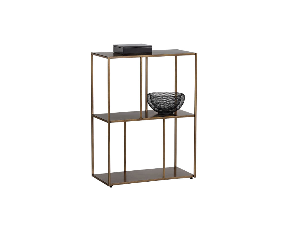 Eiffel Low Bookcase - Small - Antique Brass