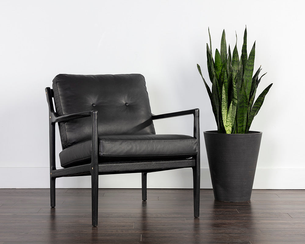 Gilmore Lounge Chair - Black - Black Leather