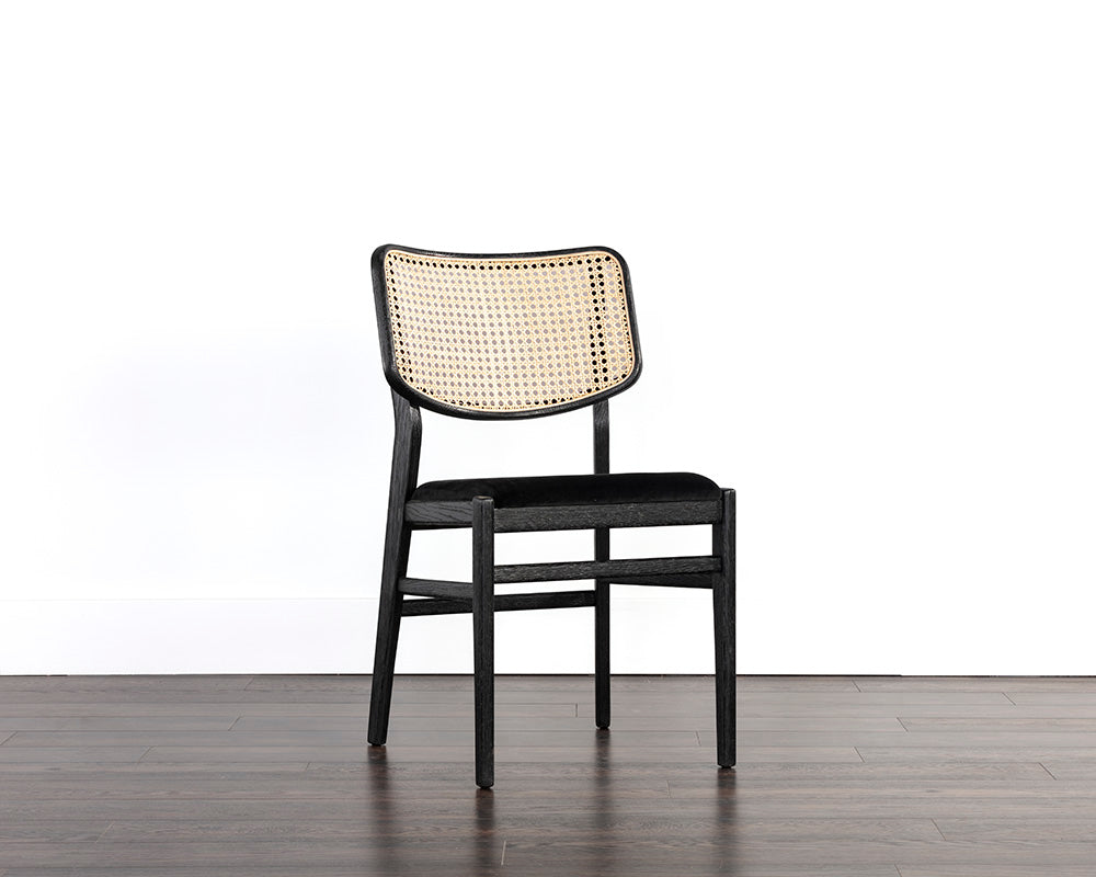 Annex Dining Chair - Velvet Black / Natural