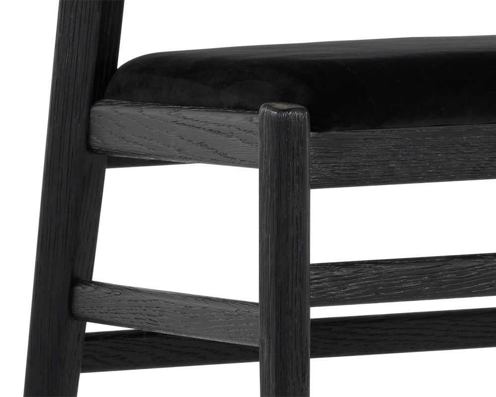 Annex Dining Chair - Velvet Black / Natural