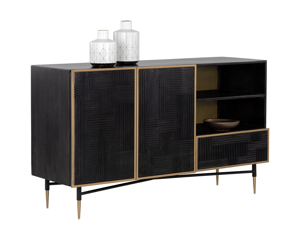 Markwood Sideboard - Brass - Dark Brown