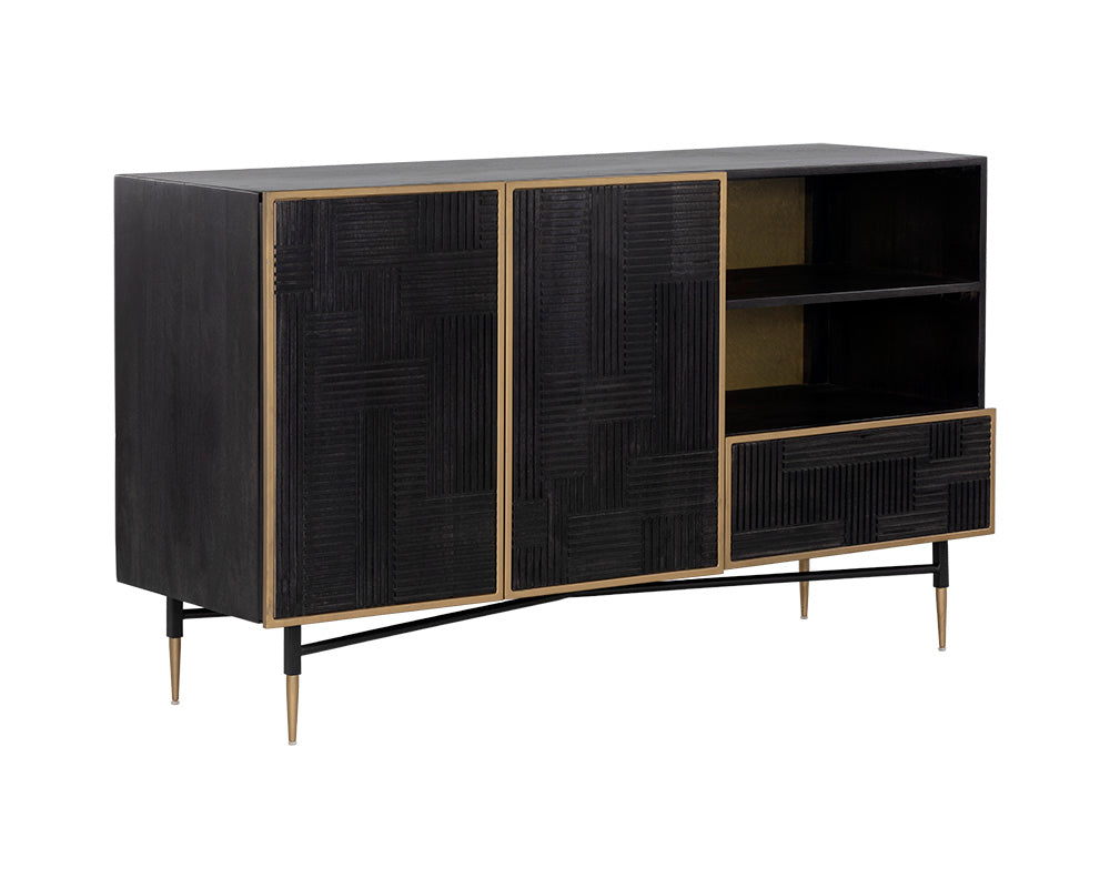 Markwood Sideboard - Brass - Dark Brown