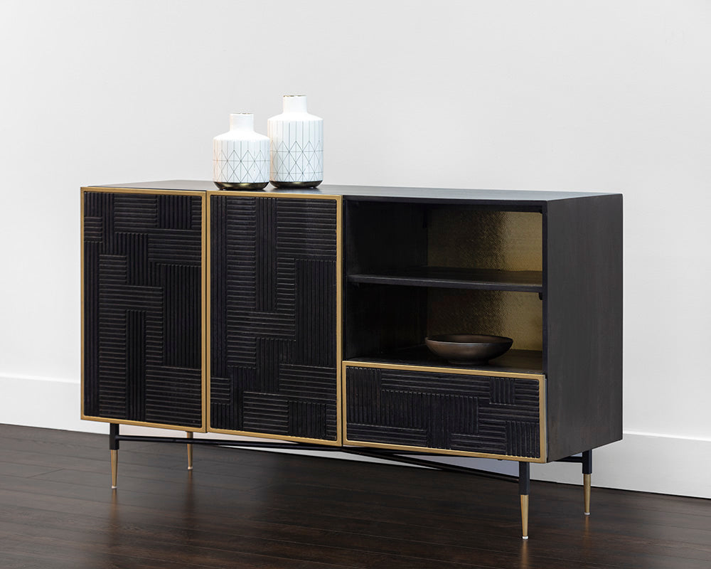 Markwood Sideboard - Brass - Dark Brown