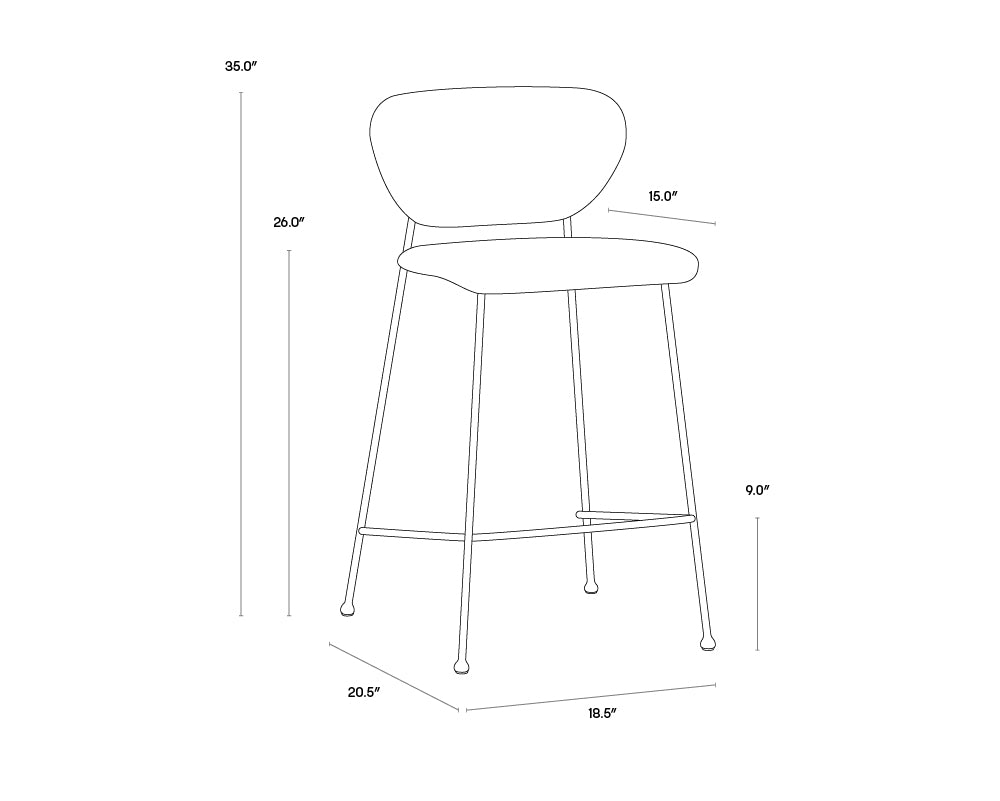 Odesa Counter Stool - Dillon Cream