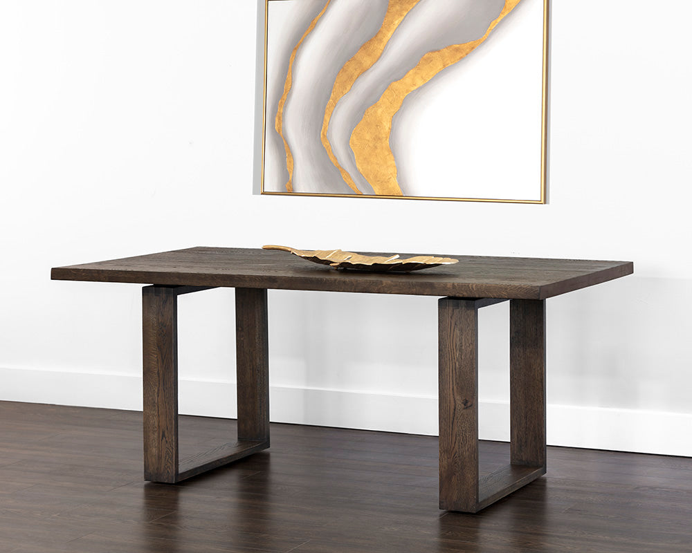 Thanus Dining Table - Brown Oak - 72"