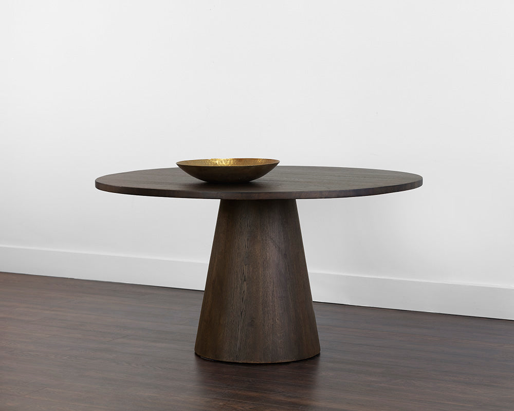 Althea Dining Table - Round - Brown Oak - 54"