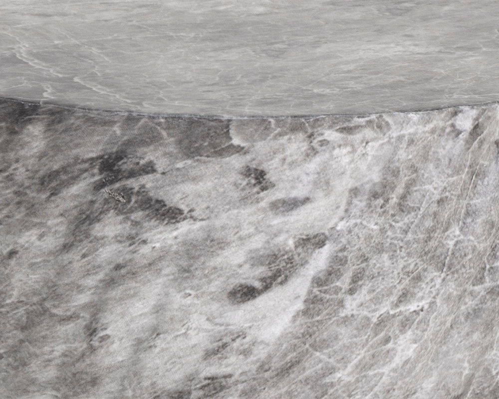 Cara End Table - Marble Look - Grey