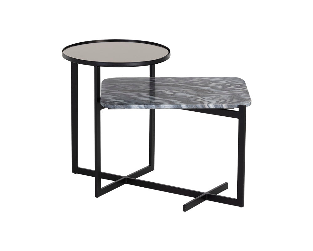 Rivas End Table - Grey Marble