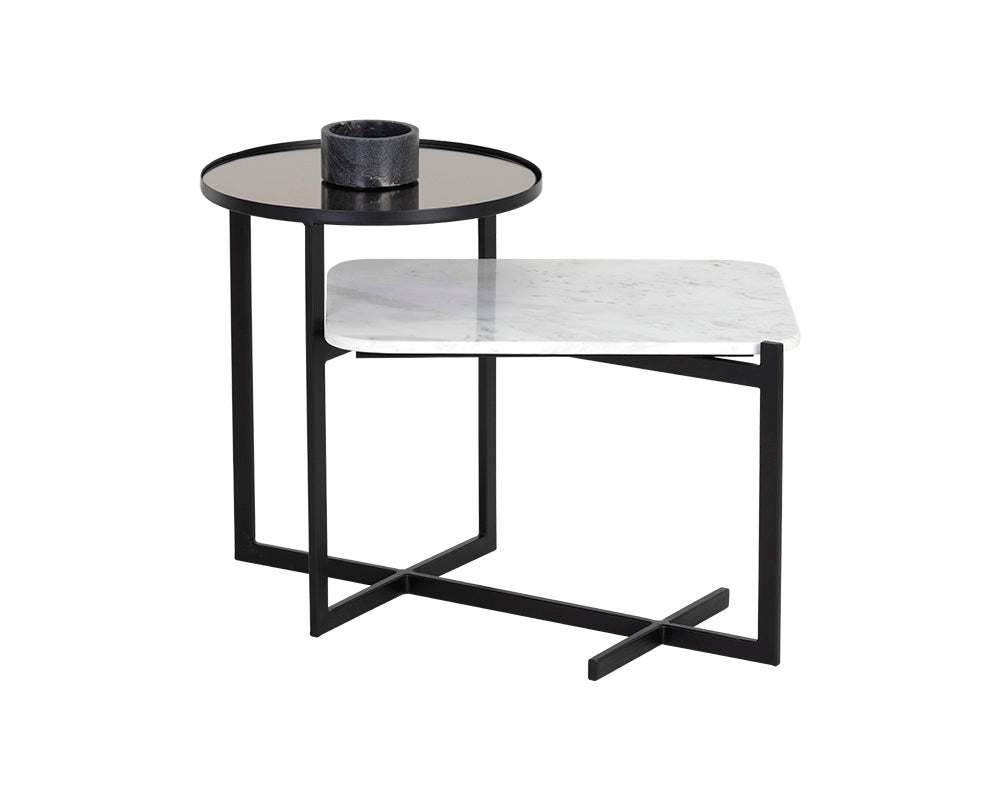 Rivas End Table - White Marble