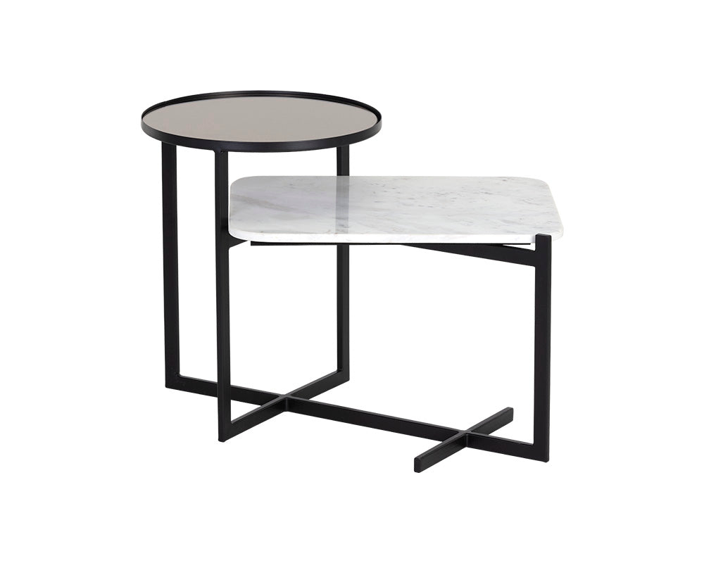 Rivas End Table - White Marble