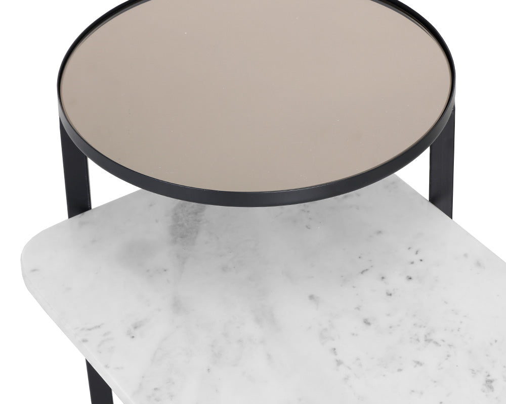 Rivas End Table - White Marble