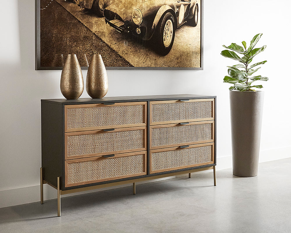 Avida Dresser - Gold - Black/natural