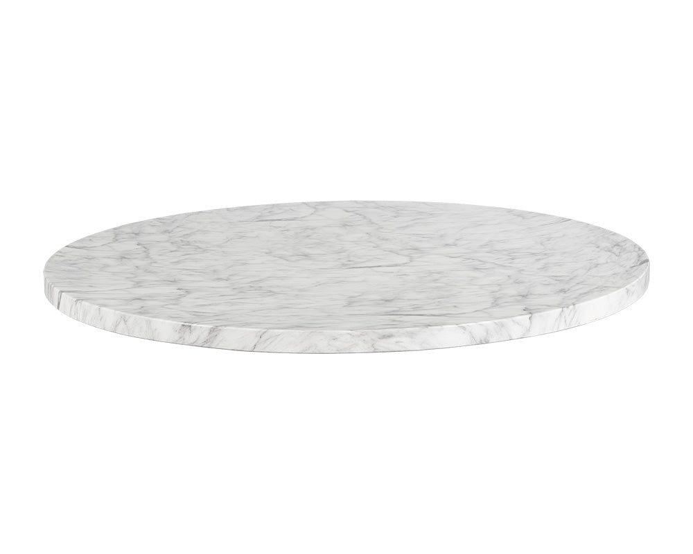 Cypher Dining Table Top - Marble Look - White - 55"