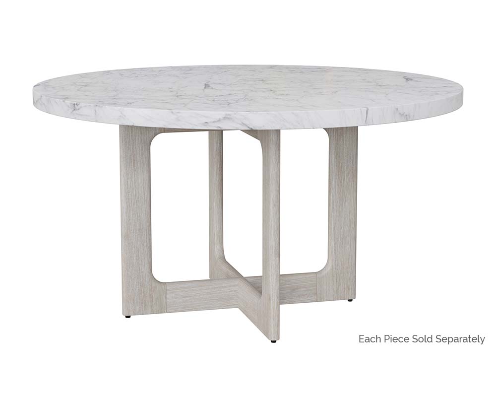 Cypher Dining Table Top - Marble Look - White - 55"