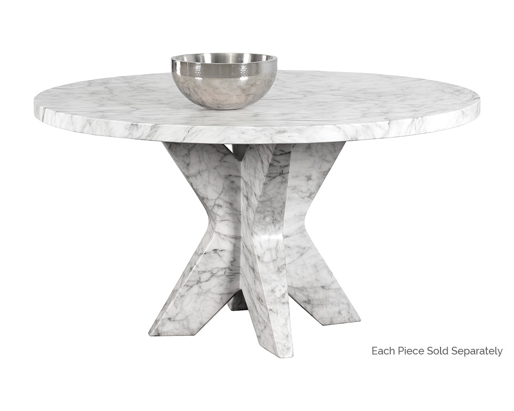 Cypher Dining Table Top - Marble Look - White - 55"