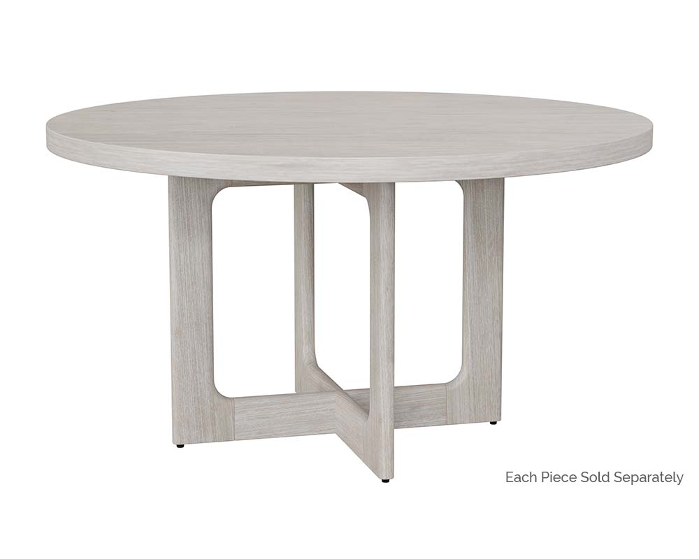 Cypher Dining Table Top - Wood - White Ceruse - 55"