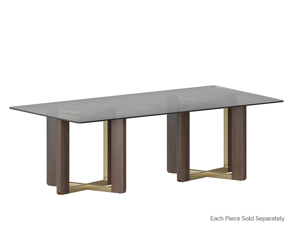 Rejane Dining Table Base - Gold - Raw Umber