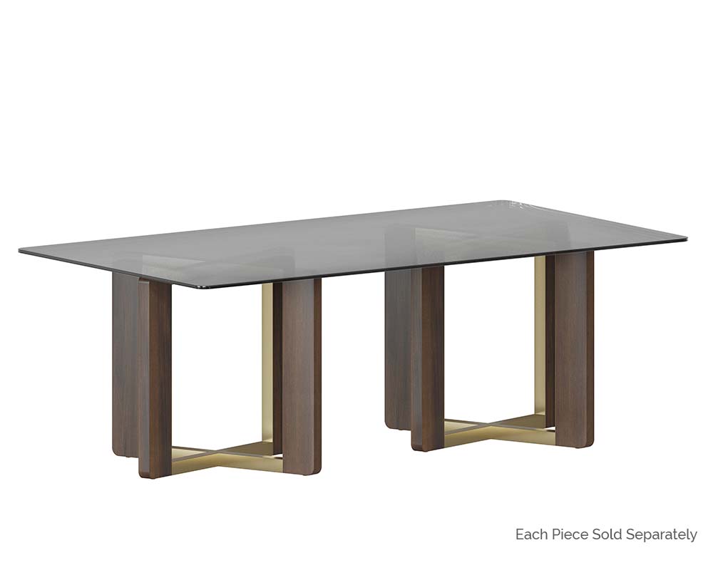 Rejane Dining Table Base - Gold - Raw Umber