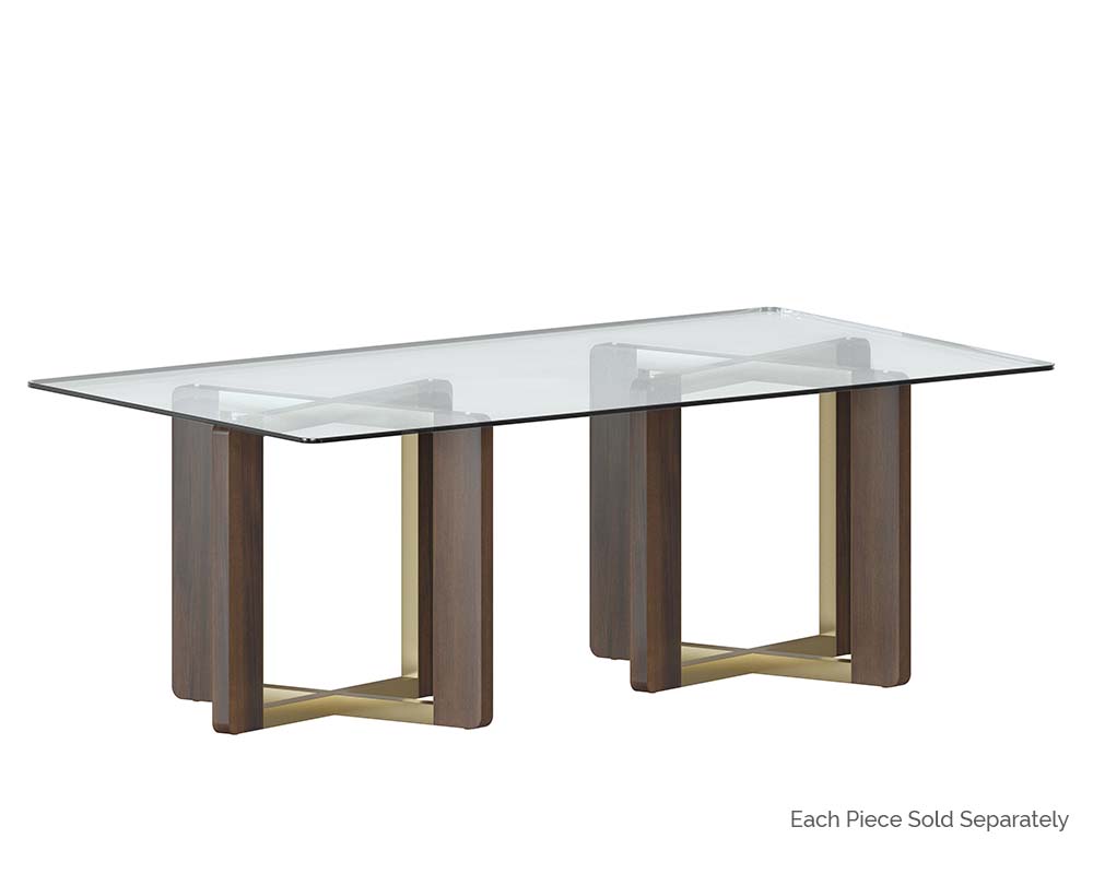 Rejane Dining Table Base - Gold - Raw Umber