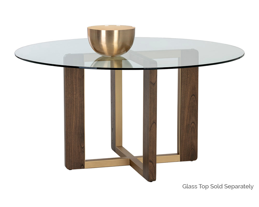 Rejane Dining Table Base - Gold - Raw Umber