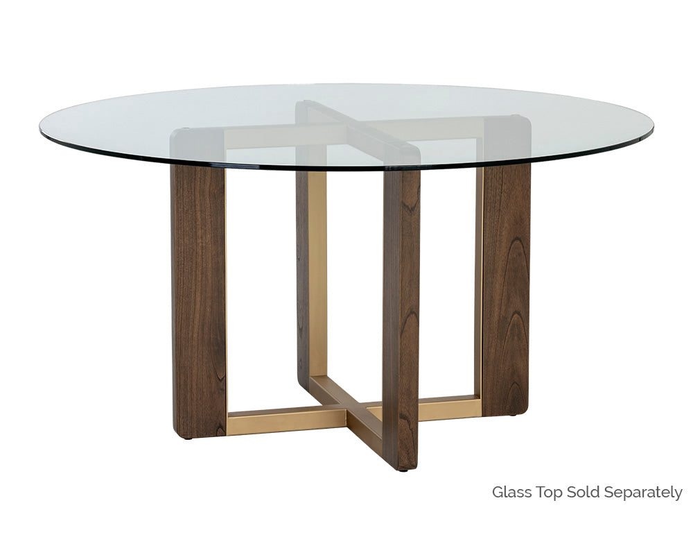 Rejane Dining Table Base - Gold - Raw Umber