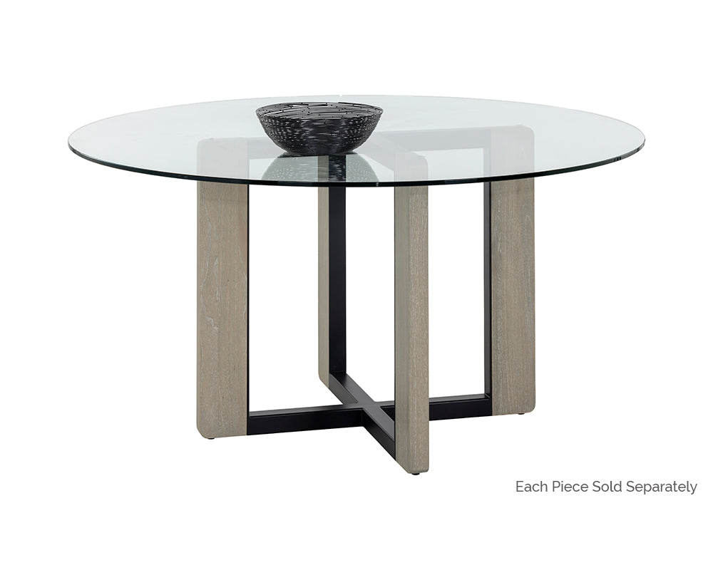 Rejane Dining Table Base - Black - Taupe