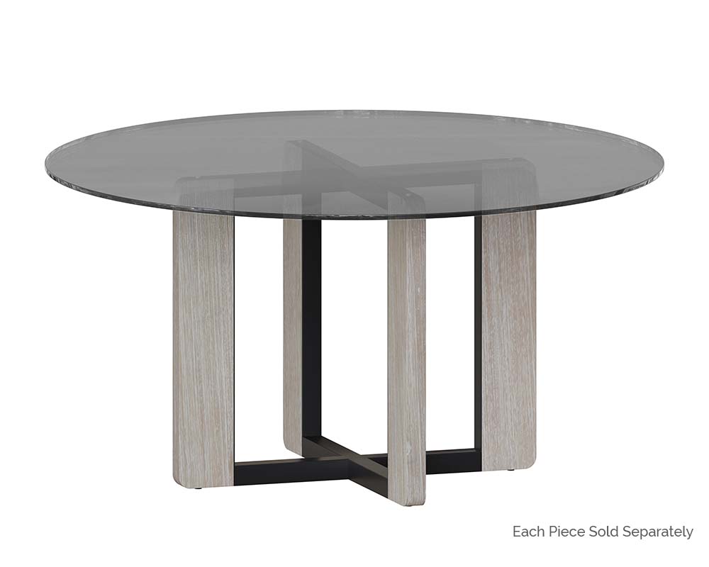 Rejane Dining Table Base - Black - Taupe