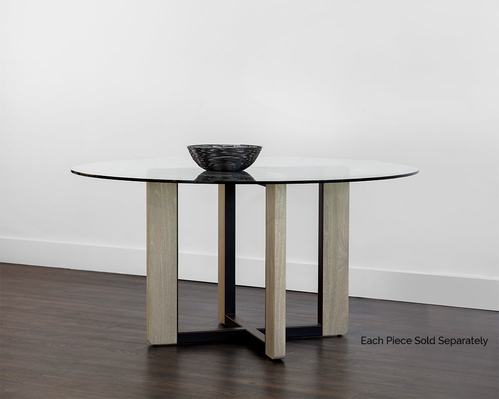 Rejane Dining Table Base - Black - Taupe