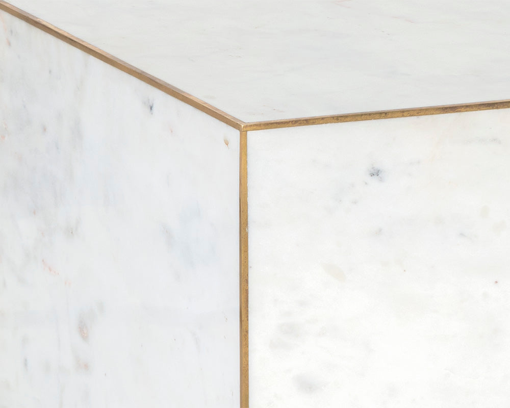 Daines End Table - White Marble