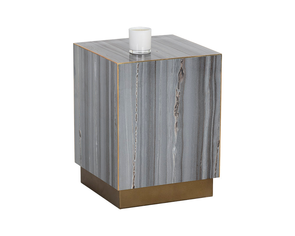Daines End Table - Grey Marble