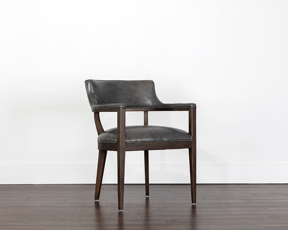 Brylea Dining Armchair - Brown - Brentwood Charcoal Leather