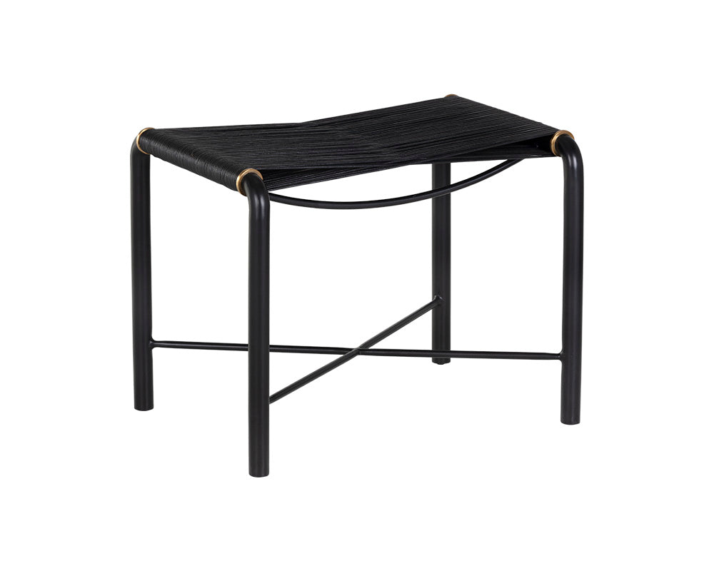 Riz Stool - Black Leather