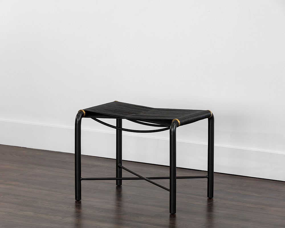 Riz Stool - Black Leather