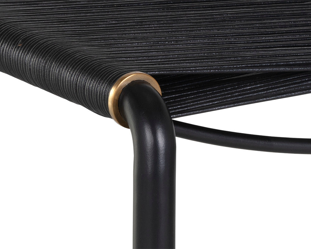 Riz Stool - Black Leather