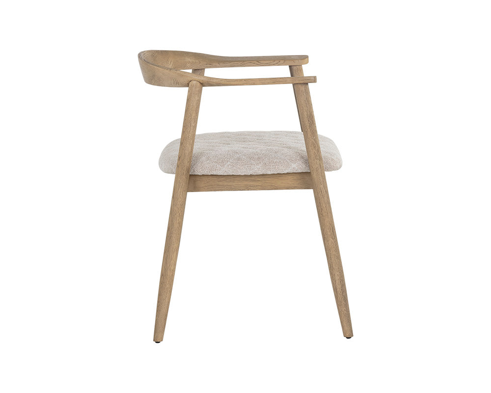 Jeremy Dining Armchair - Weathered Oak - Dove Cream