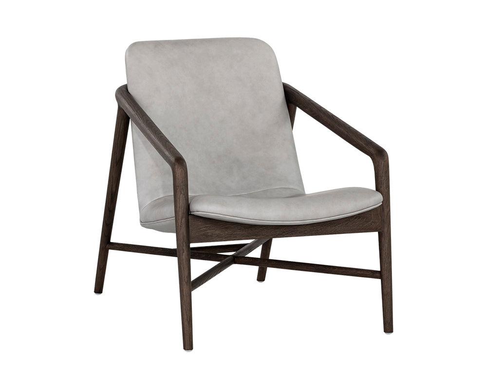 Cinelli Lounge Chair - Dark Brown - Saloon Light Grey Leather