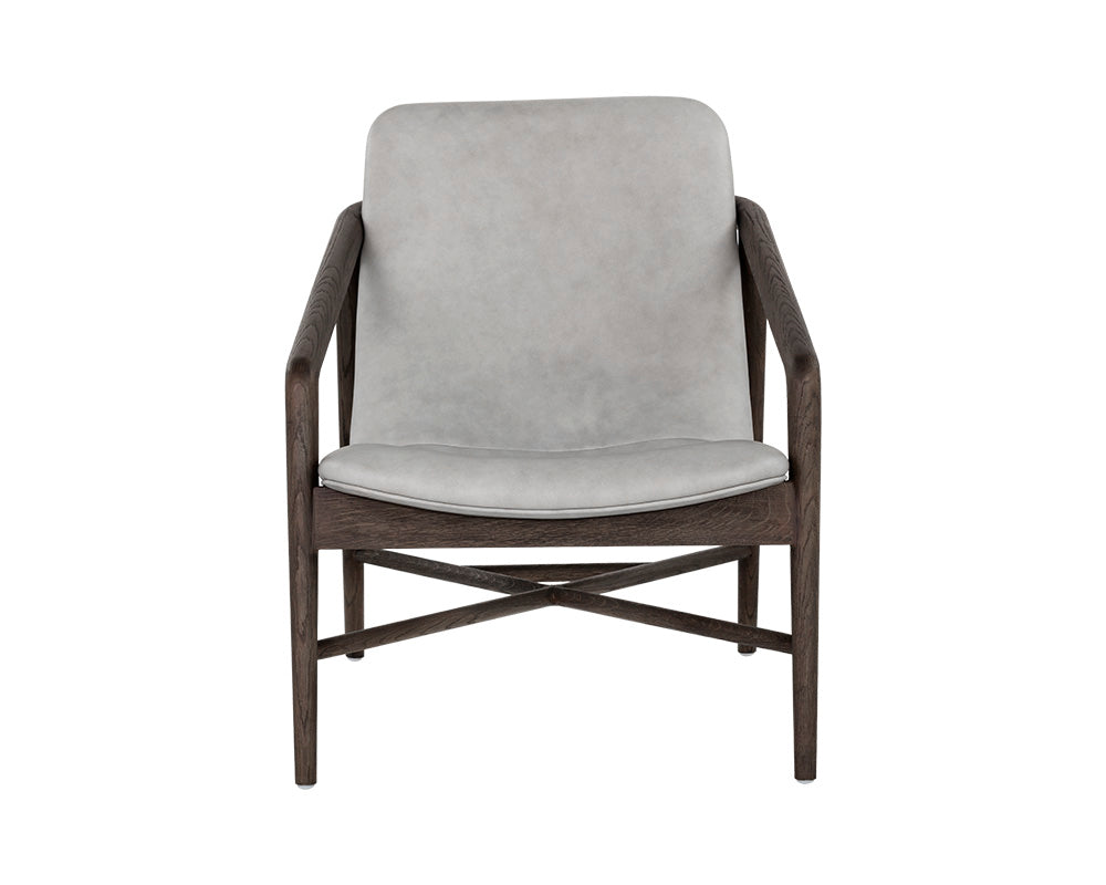 Cinelli Lounge Chair - Dark Brown - Saloon Light Grey Leather