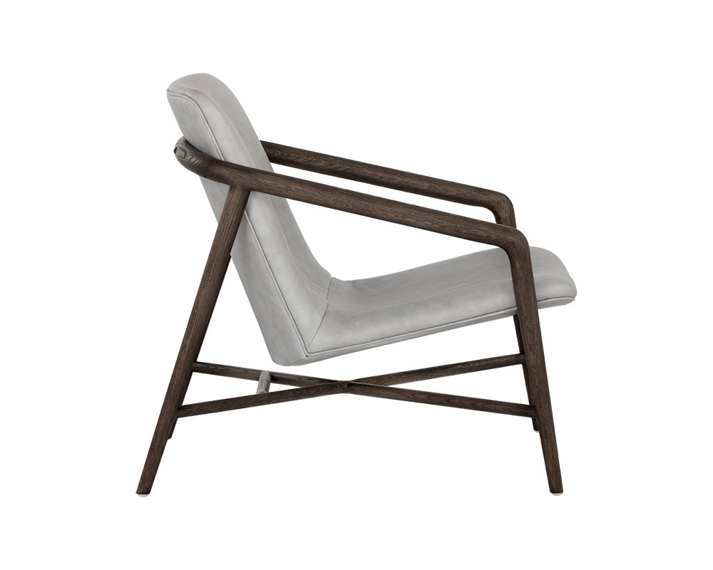 Cinelli Lounge Chair - Dark Brown - Saloon Light Grey Leather