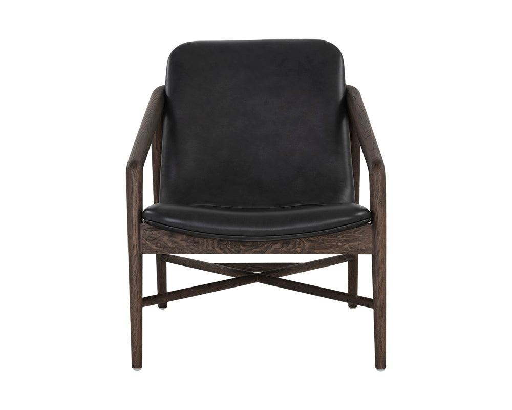 Cinelli Lounge Chair - Dark Brown - Brentwood Charcoal Leather