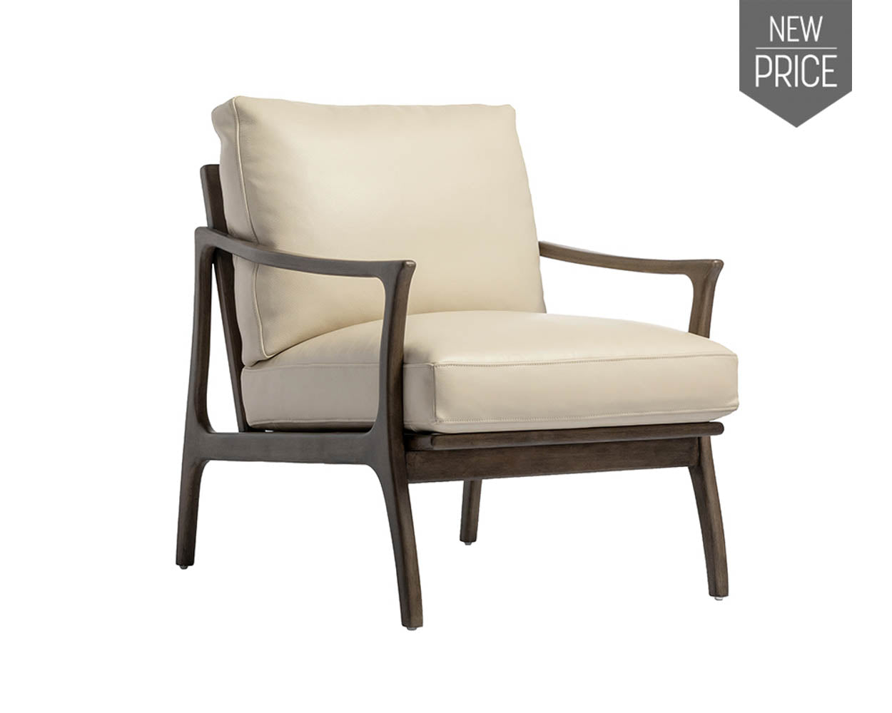 Lindley Lounge Chair - Astoria Cream Leather