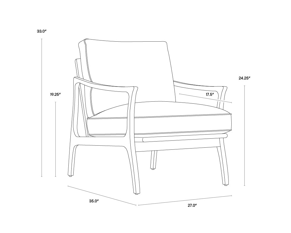 Lindley Lounge Chair - Astoria Cream Leather