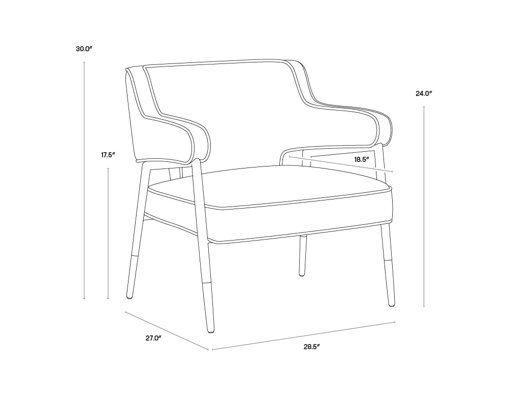 Derome Lounge Chair - Bravo Portabella