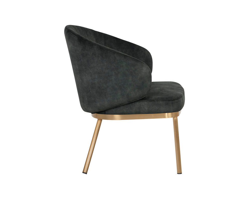 Echo Lounge Chair - Gold - Nono Dark Green