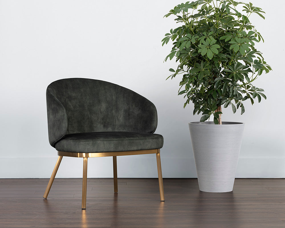 Echo Lounge Chair - Gold - Nono Dark Green