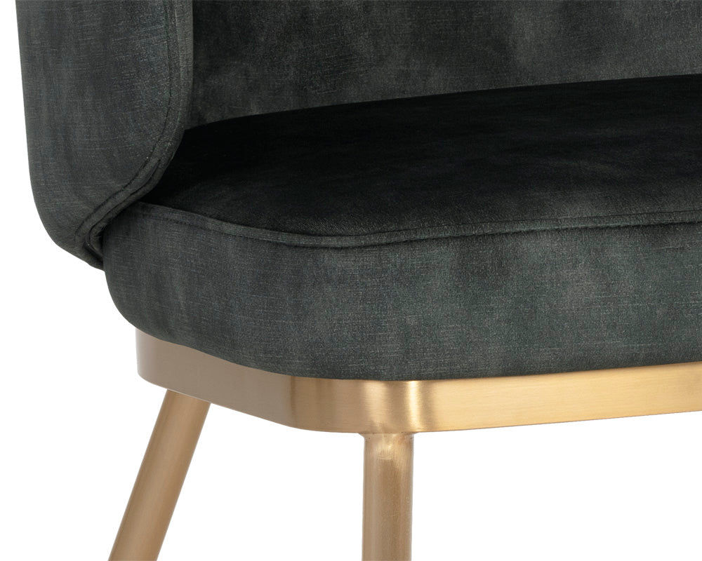 Echo Lounge Chair - Gold - Nono Dark Green