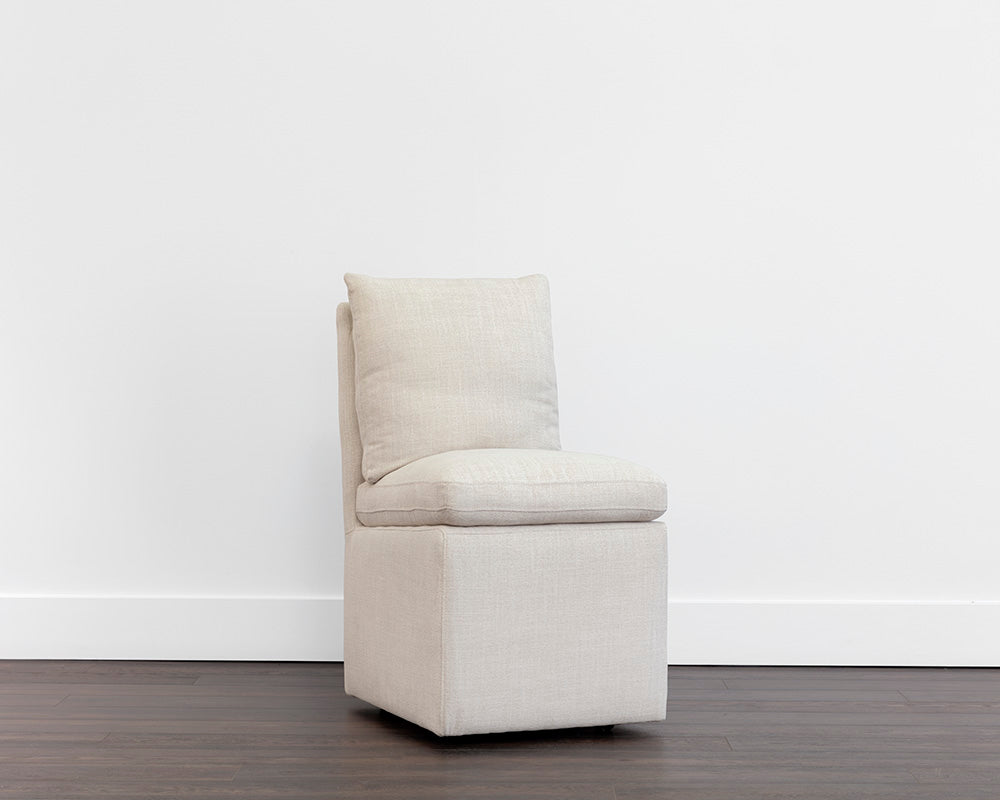 Glenrose Wheeled Dining Chair - Effie Linen