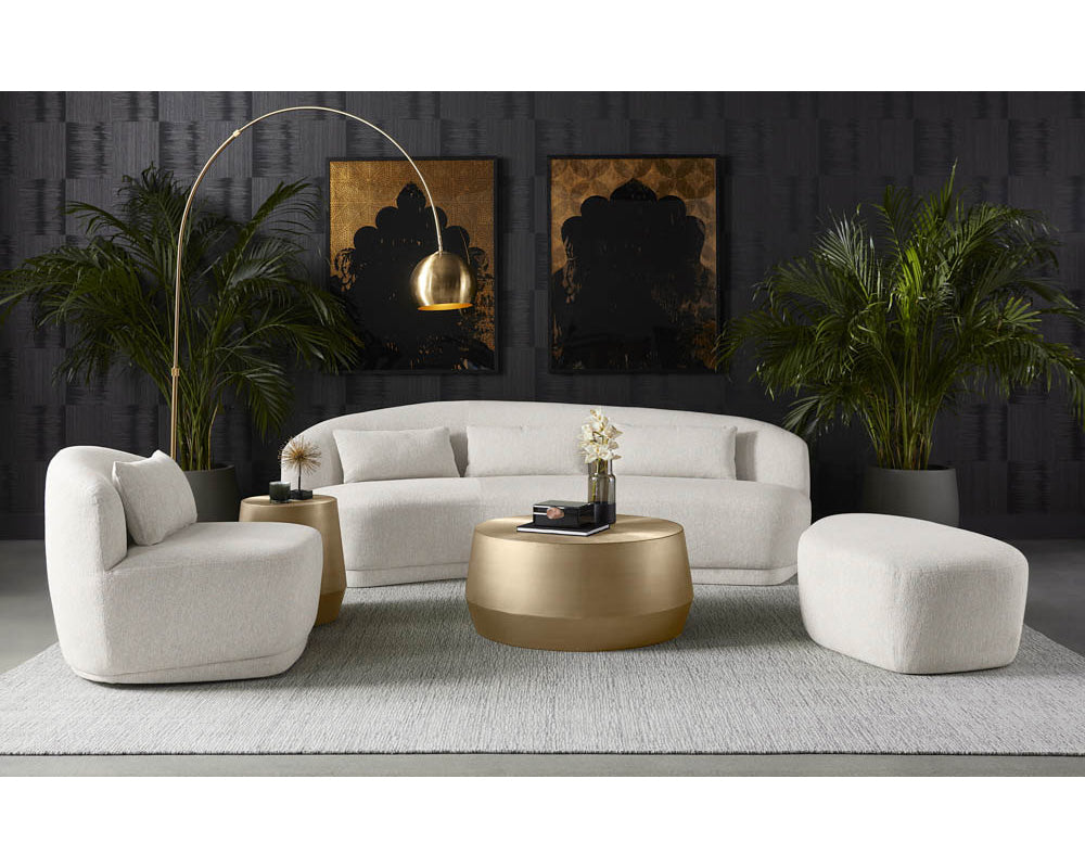 Soraya Swivel Armless Chair - Dove Cream
