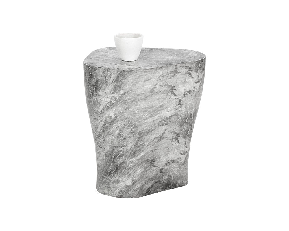 Dali End Table - Large - Marble Look - Grey